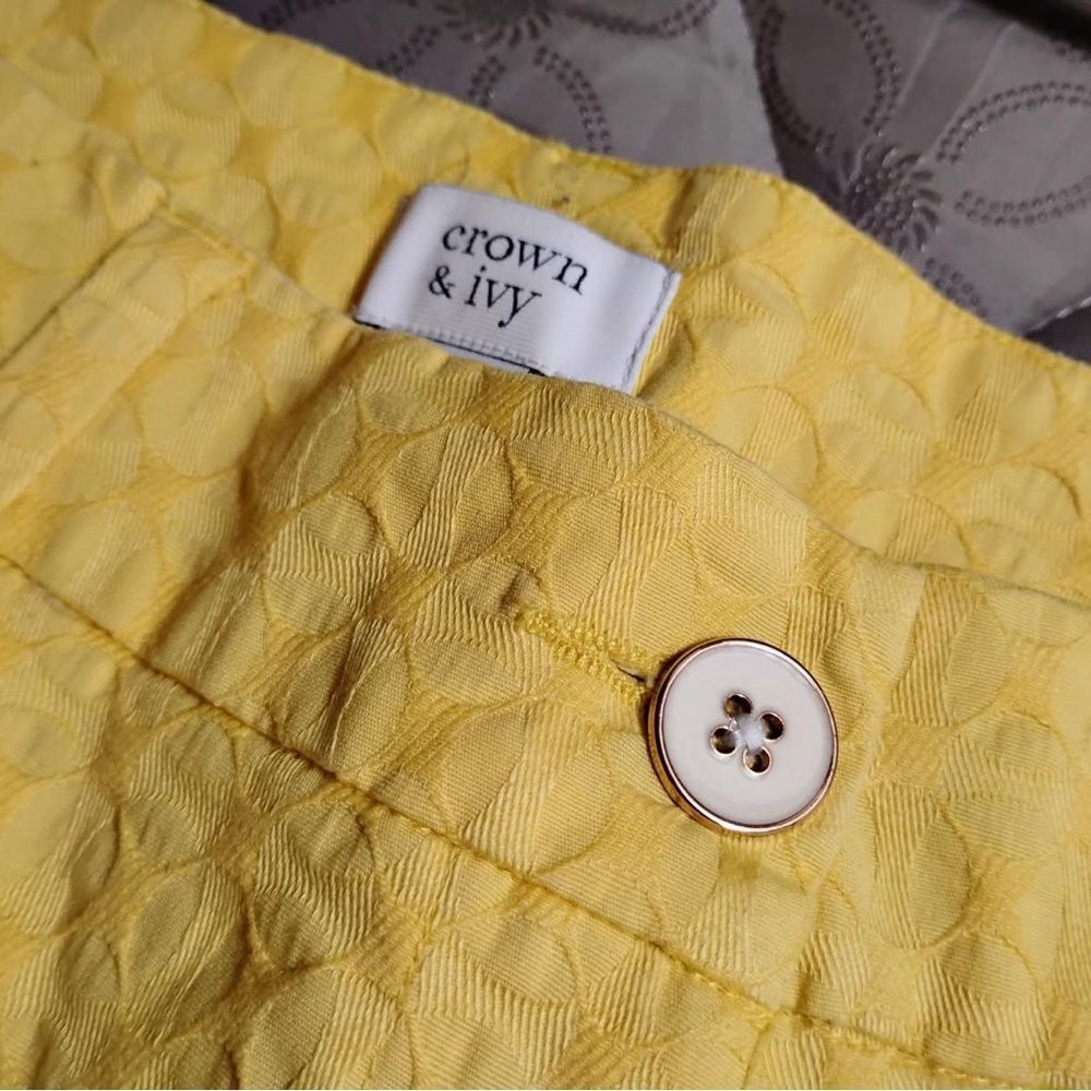 Crown & Ivy Yellow Textured Shorts - Picture 5 of 5